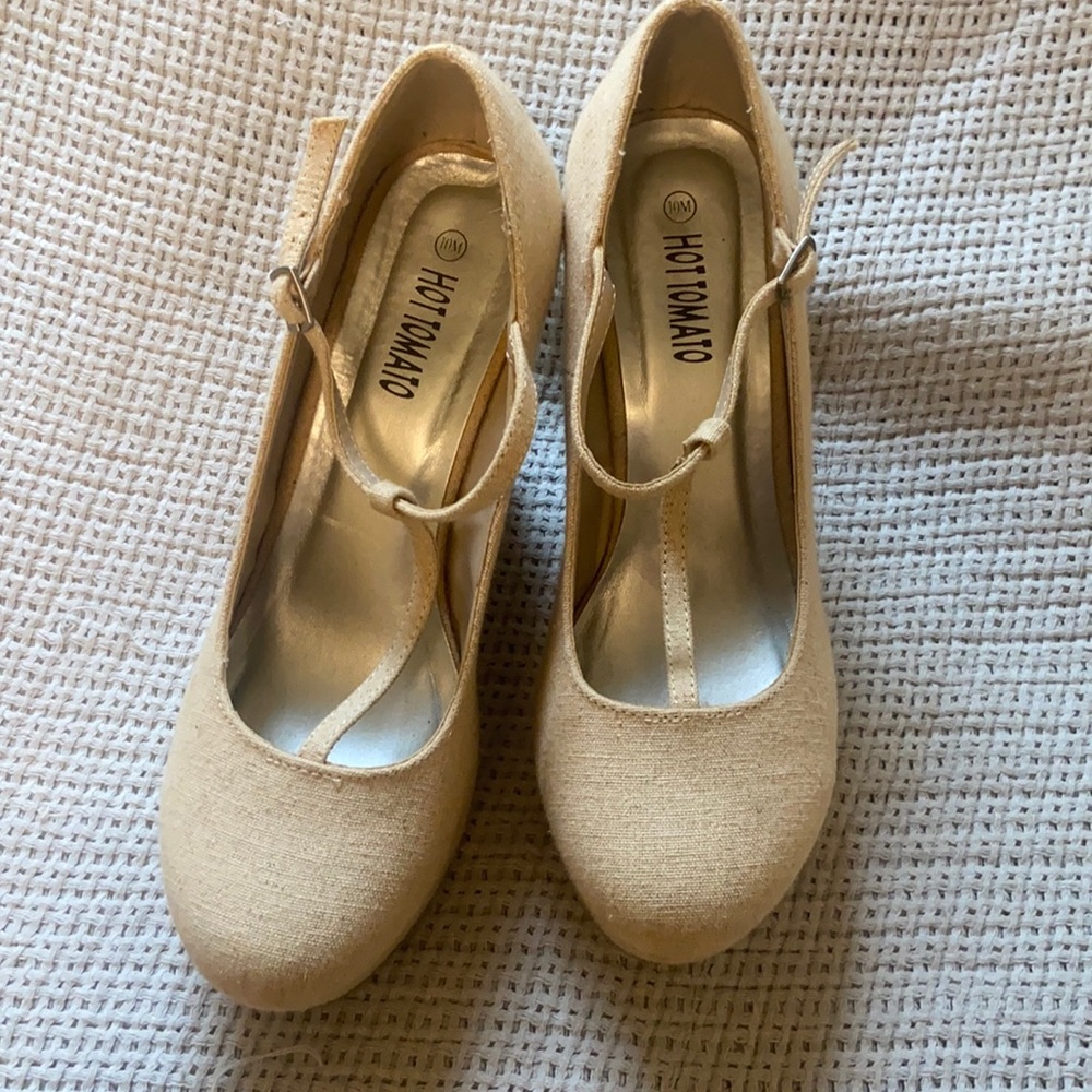 Cute cream fabric wedges